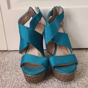 BCBG Teal Platform Sandals
